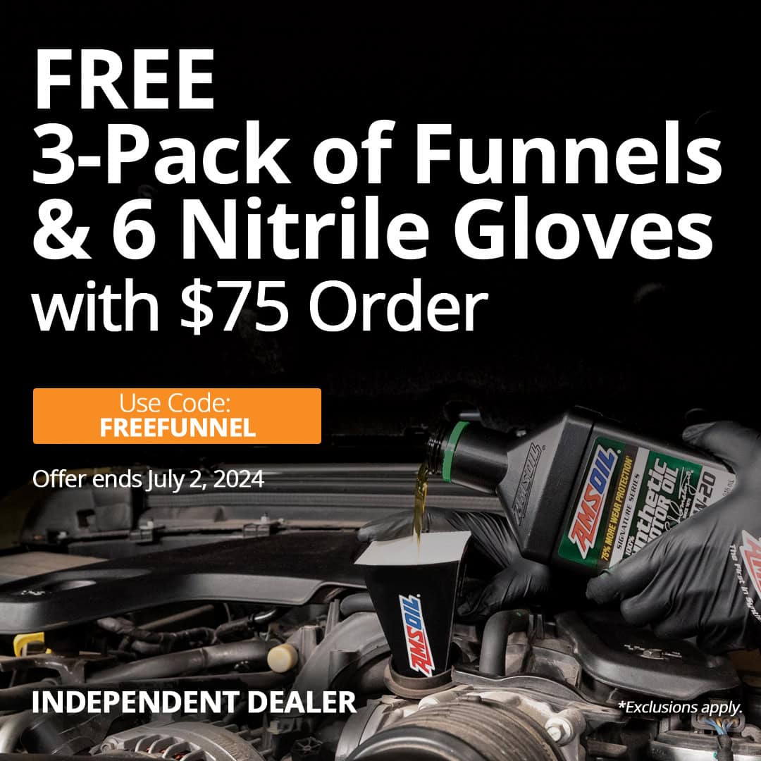 Image of AMSOIL Three Fast Funnels and six nitrile gloves with order of $75 or more