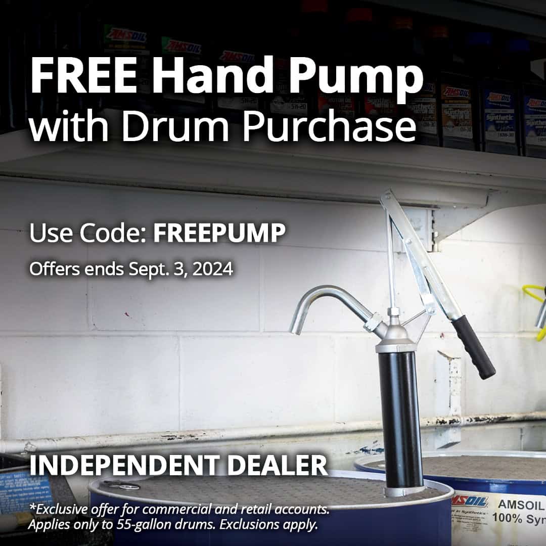 AMSOIL Free hand pump with order of 55-gallon drum